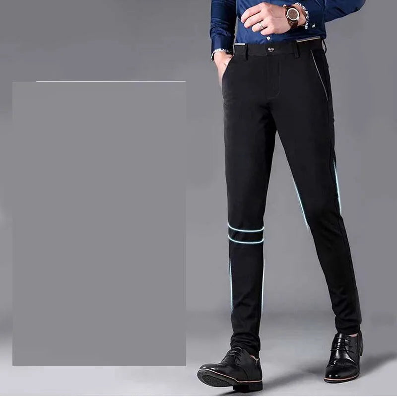 2019 Official Business Casual Suit Pants For Men Fashion Long Pants Male Cotton Solid Wedding Dress Slim Fit Plus Big Size 28-40