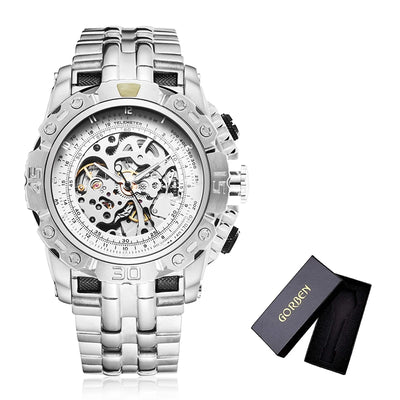 Top Luxury Business Golden Mechanical Wristwatch Men's Mechanical Watch Stainless Steel Strap Gift 20021 best selling products