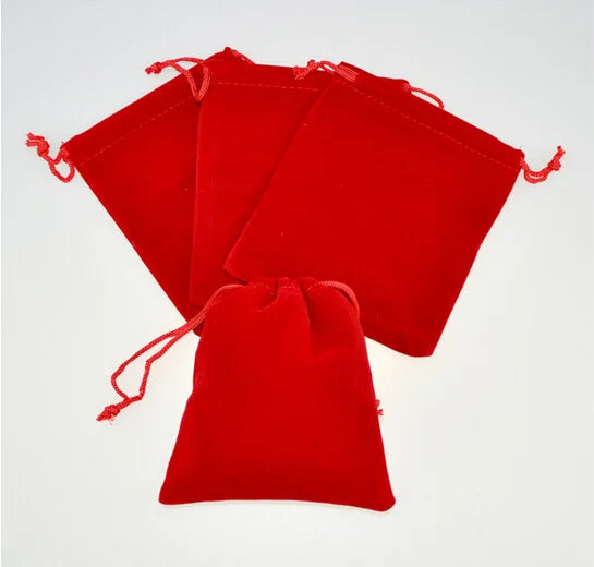 10*12cm 30pcs Red Velvet Bags For Jewelry Pouch Gift Bag Package With Drawstrings Bag Wedding/necklace Diy Women Flannel Display