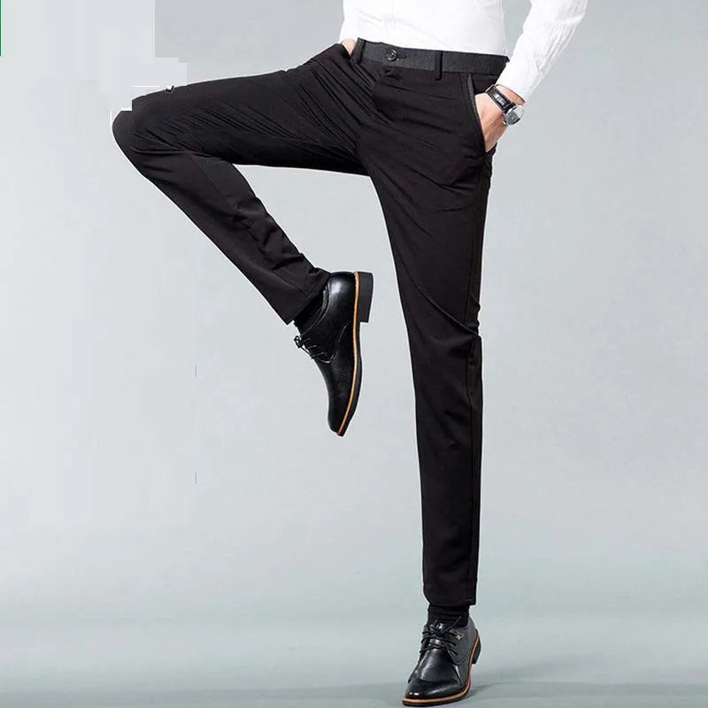 2019 Official Business Casual Suit Pants For Men Fashion Long Pants Male Cotton Solid Wedding Dress Slim Fit Plus Big Size 28-40