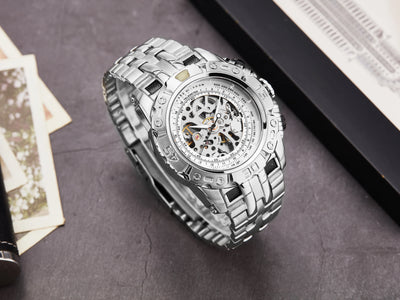 Top Luxury Business Golden Mechanical Wristwatch Men's Mechanical Watch Stainless Steel Strap Gift 20021 best selling products