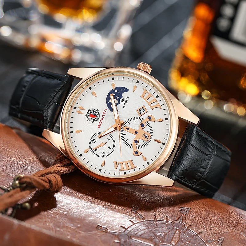 Busines Style Fashion Calendar Men Quartz Watches Casual Leather Strap High Quality Relogio Masculino montre homme Best Selling