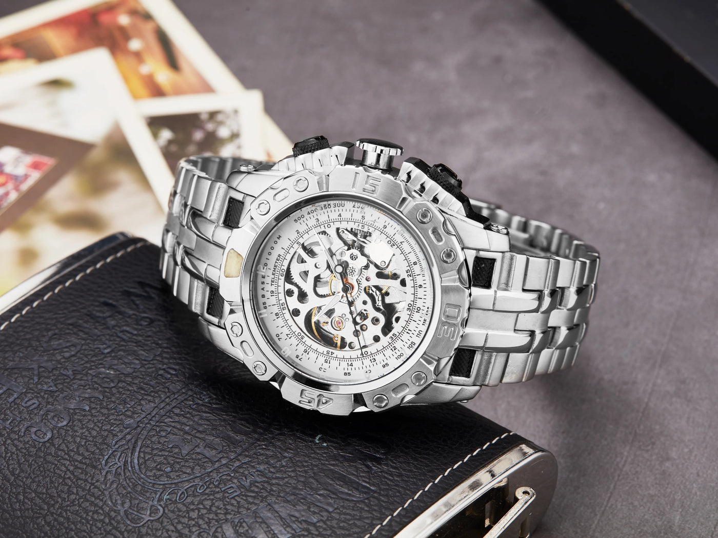 Top Luxury Business Golden Mechanical Wristwatch Men's Mechanical Watch Stainless Steel Strap Gift 20021 best selling products