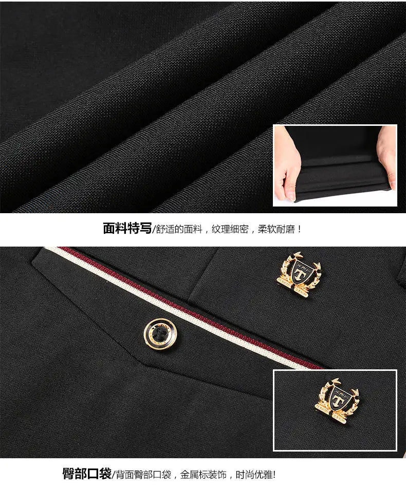 2019 Official Business Casual Suit Pants For Men Fashion Long Pants Male Cotton Solid Wedding Dress Slim Fit Plus Big Size 28-40