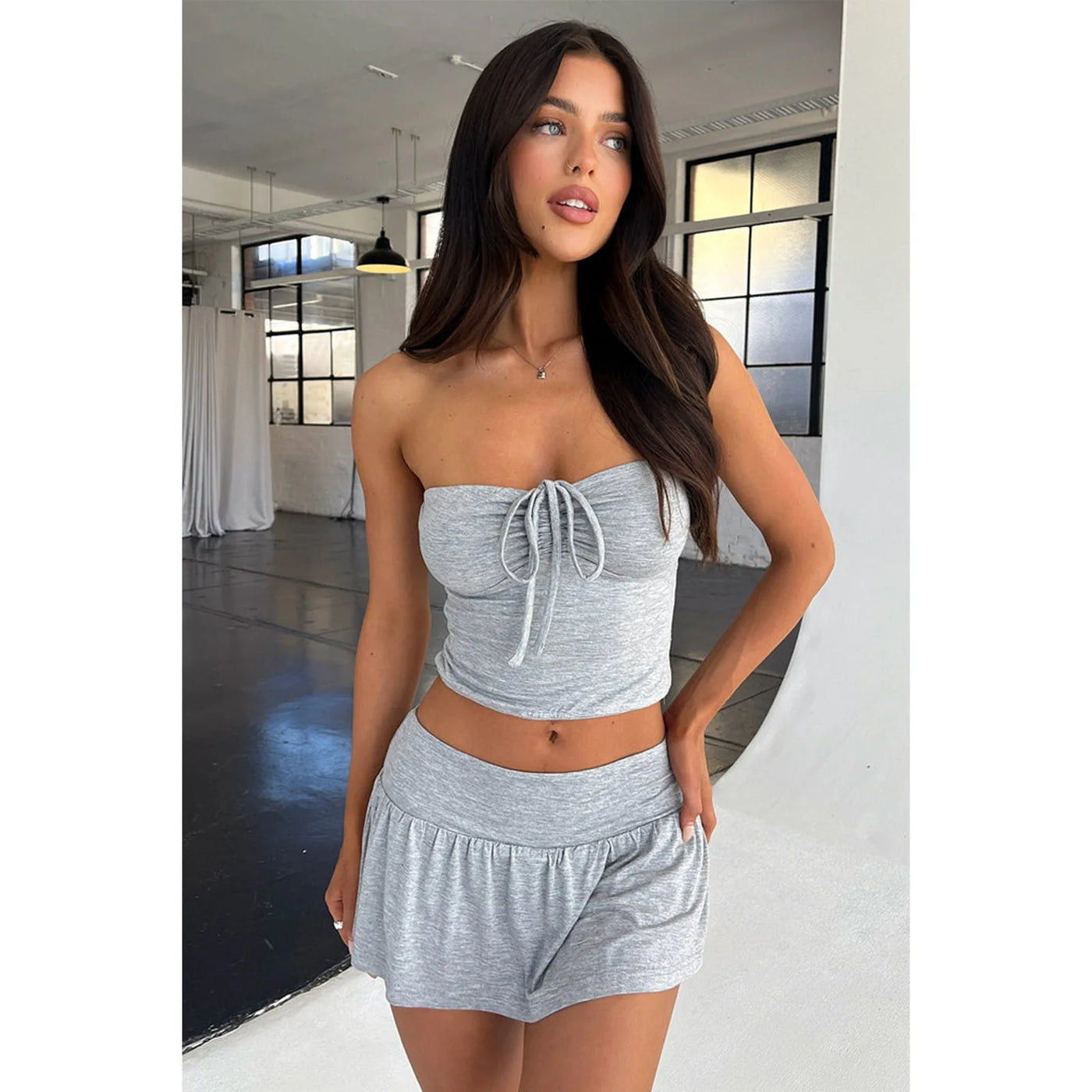 Crop Tank Top 2 Piece Skirt Sets Elegant Luxury Mini Pleated Dress 2024 Summer Clothes Sexy Club Outfit Two Piece Skirt Sets