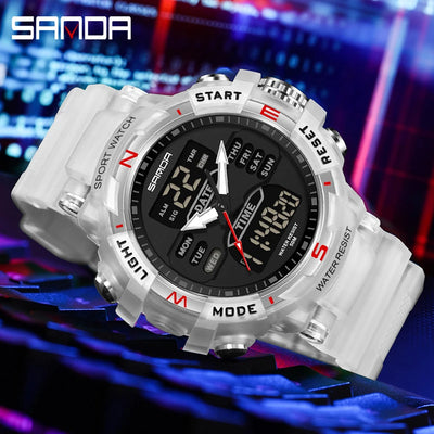 Shanda 6176 best-selling electronic watch alarm clock waterproof multifunctional watch fashionable and trendy electronic watch