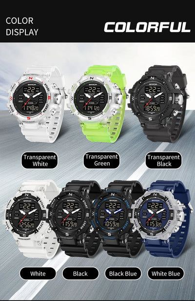 SANDA Chic Libra watch Exercise Trendy Waterproof Electronic Watch Best-Selling Handsome Cool Man Watch Military multifunctional