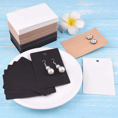 100pcs/Lot Earrings Necklaces Display Card Cardboard Jewelry Earring Package Packaging Cardboard Hang Tag Card Paper Opp Bag Set