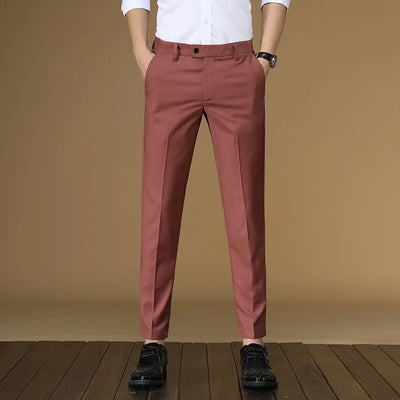 Summer Suit Pants Men Red Black Khaki Flat Formal Office Wear Smart Business Official Mens Dress Trousers for men Clothing 2022