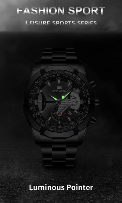 Waterproof quartz 238 men's watch, black sports watch, luxurious and fashionable, top brand, casual, travel, best-selling, 2024