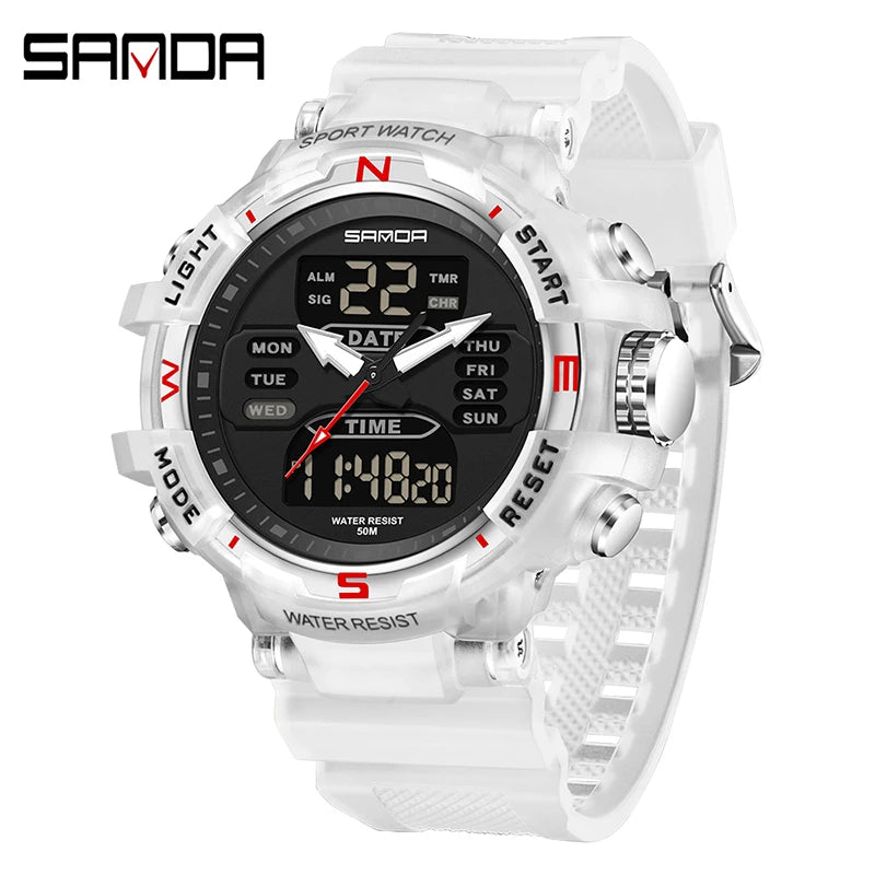 SANDA Chic Libra watch Exercise Trendy Waterproof Electronic Watch Best-Selling Handsome Cool Man Watch Military multifunctional