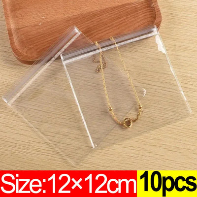 10Pcs Transparent PVC Jewelry Organizer Package Bags Clear Anti-Oxidation Bag Earring Necklace Storage Holder Self Sealing Pouch