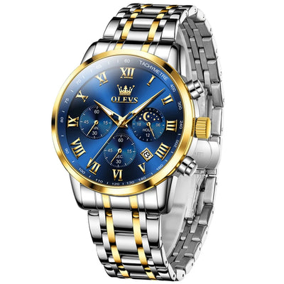 OLEVS Original High Quality Luxury Watch for Men Quartz Waterproof Luminous Stainless Steel Classic Male Wristwatch Man Gift