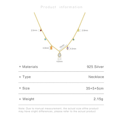 ANDYWEN Winter 925 Sterling Silver Gold Luxury Zircon Charm Long Chain Choker Necklace Jewelry Gift Fashion Fine Jewels Neck