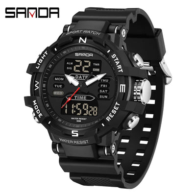 SANDA Chic Libra watch Exercise Trendy Waterproof Electronic Watch Best-Selling Handsome Cool Man Watch Military multifunctional