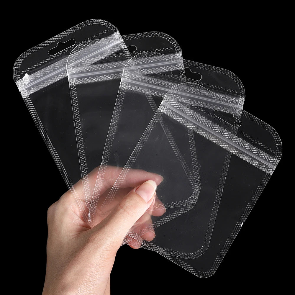 50pcs/Lot Plastic DIY Jewelry Package Bags Transparent Anti-Oxidation Organizer Display Necklace Storage Self Sealing Pouches