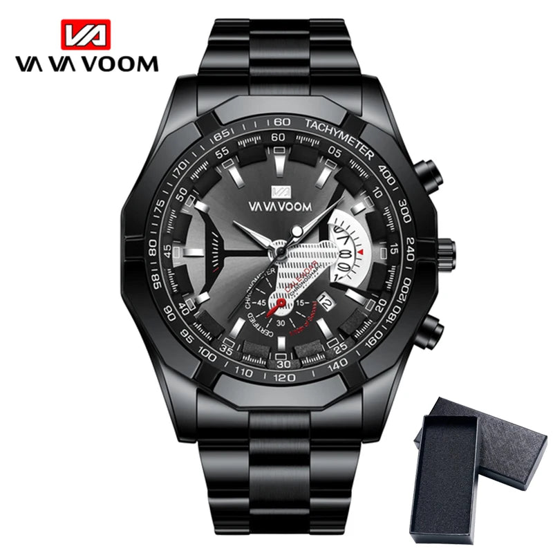 Waterproof quartz 238 men's watch, black sports watch, luxurious and fashionable, top brand, casual, travel, best-selling, 2024