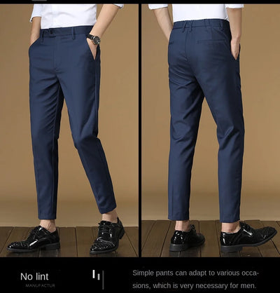 Summer Suit Pants Men Red Black Khaki Flat Formal Office Wear Smart Business Official Mens Dress Trousers for men Clothing 2022