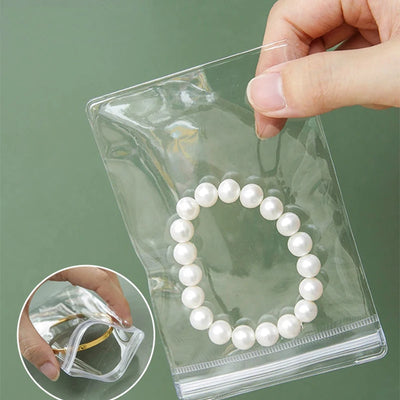 Transparent PVC Jewelry Organizer Package Bags Clear Anti-Oxidation Bag Earring Necklace Storage Holder Self Sealing Pouch