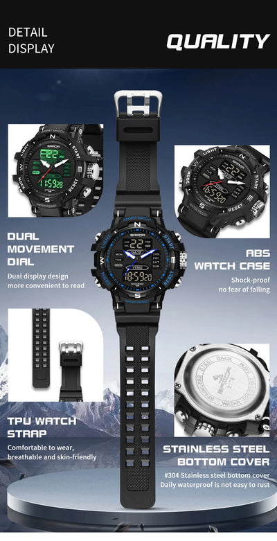 SANDA Chic Libra watch Exercise Trendy Waterproof Electronic Watch Best-Selling Handsome Cool Man Watch Military multifunctional