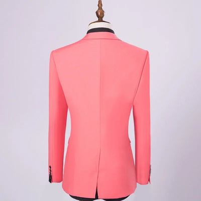 ( Jackets + Pants ) Blazer Trousers Fashion Solid Color Men's Casual Official Office Business Suit Bride's Wedding Dress Party