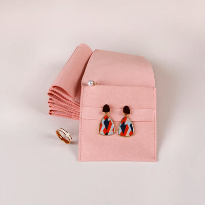 5/10/20PCS Jewelry Packaging Bag Soft Microfiber Flip Dust Proof Necklace Earrings Pendants Organizer Birthday Gift Storage Box