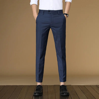 Summer Suit Pants Men Red Black Khaki Flat Formal Office Wear Smart Business Official Mens Dress Trousers for men Clothing 2022