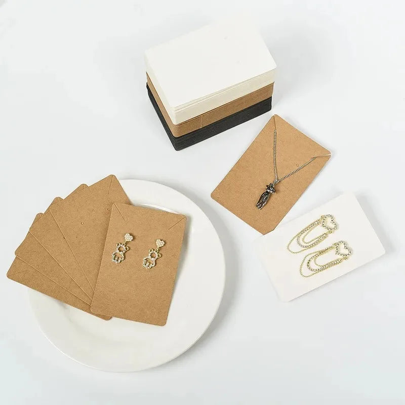 100pcs/Lot Earrings Necklaces Display Card Cardboard Jewelry Earring Package Packaging Cardboard Hang Tag Card Paper Opp Bag Set