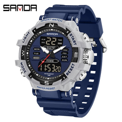 SANDA Chic Libra watch Exercise Trendy Waterproof Electronic Watch Best-Selling Handsome Cool Man Watch Military multifunctional