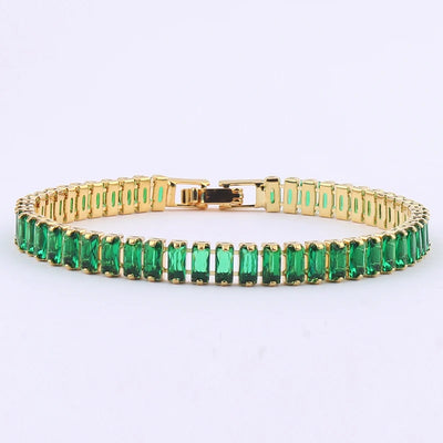 Green CZ Choker Tennis Chain Necklace For Women Luxury AAA+ Cubic Zircon Short Iced Out Hip Pop Neck Accessories Jewelry