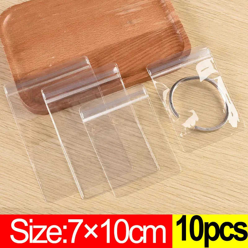 10Pcs Transparent PVC Jewelry Organizer Package Bags Clear Anti-Oxidation Bag Earring Necklace Storage Holder Self Sealing Pouch