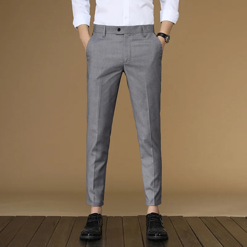 Summer Suit Pants Men Red Black Khaki Flat Formal Office Wear Smart Business Official Mens Dress Trousers for men Clothing 2022