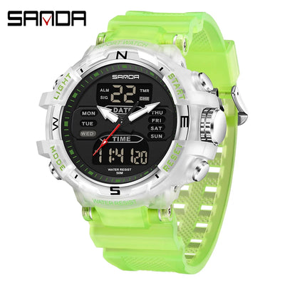 Shanda 6176 best-selling electronic watch alarm clock waterproof multifunctional watch fashionable and trendy electronic watch