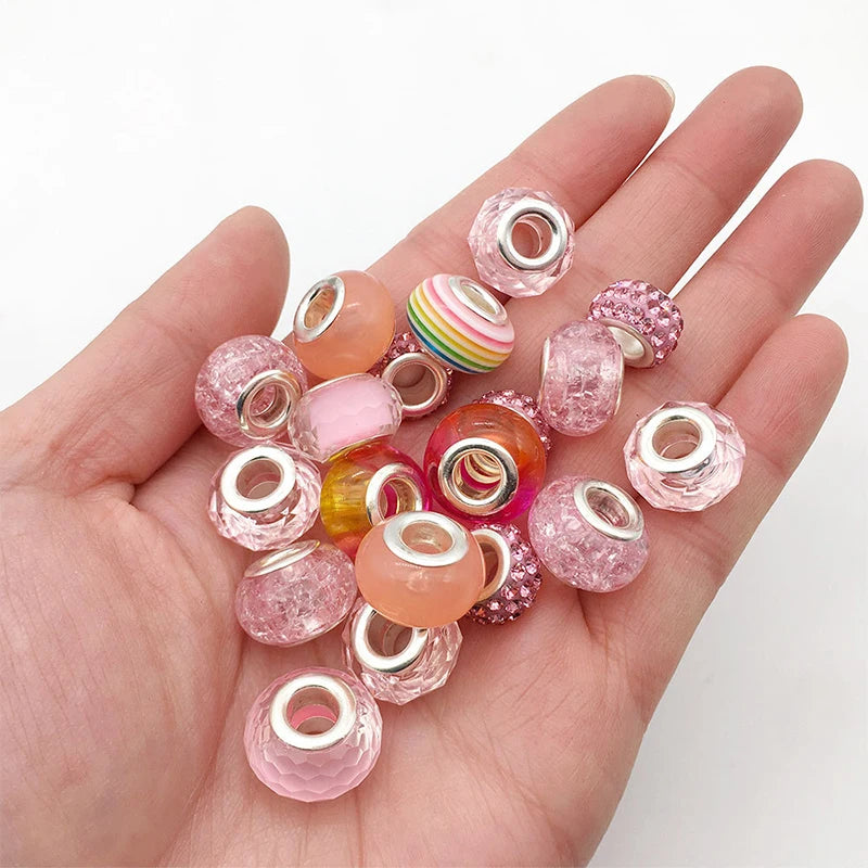 1set Jewerly Making Kit Charm Bracelet Necklaces Present  Alloy Beads Set DIY Child Bracelet With Package Bag