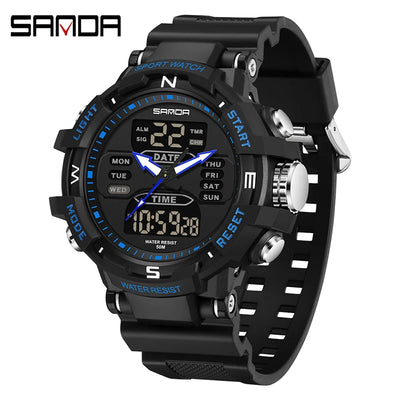 Shanda 6176 best-selling electronic watch alarm clock waterproof multifunctional watch fashionable and trendy electronic watch