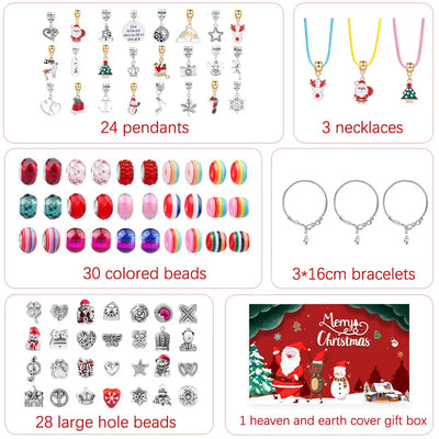 1set Jewerly Making Kit Charm Bracelet Necklaces Present  Alloy Beads Set DIY Child Bracelet With Package Bag