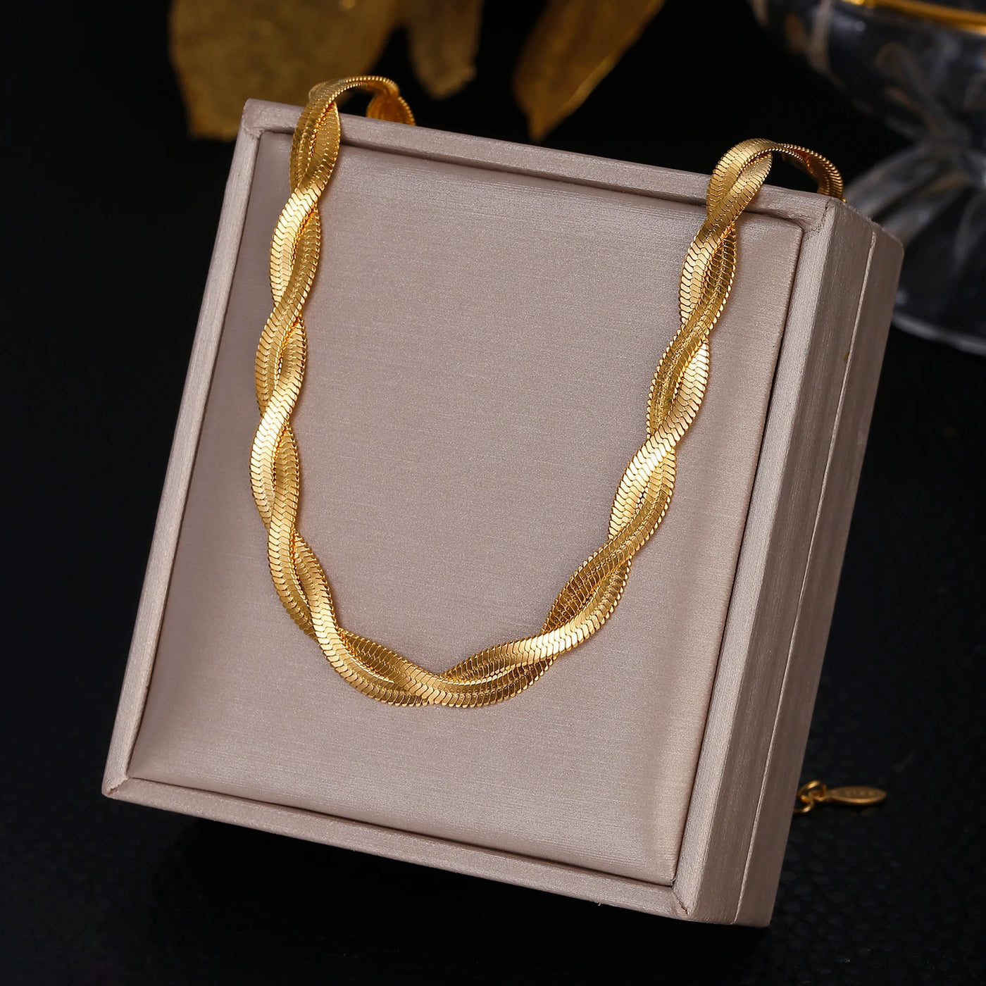 XINYIXIN 316 Stainless Steel 2 Layered Flat Blade Snake Chain Necklace For Women 2022 New Trendy Luxury Choker Neck Punk Jewelry