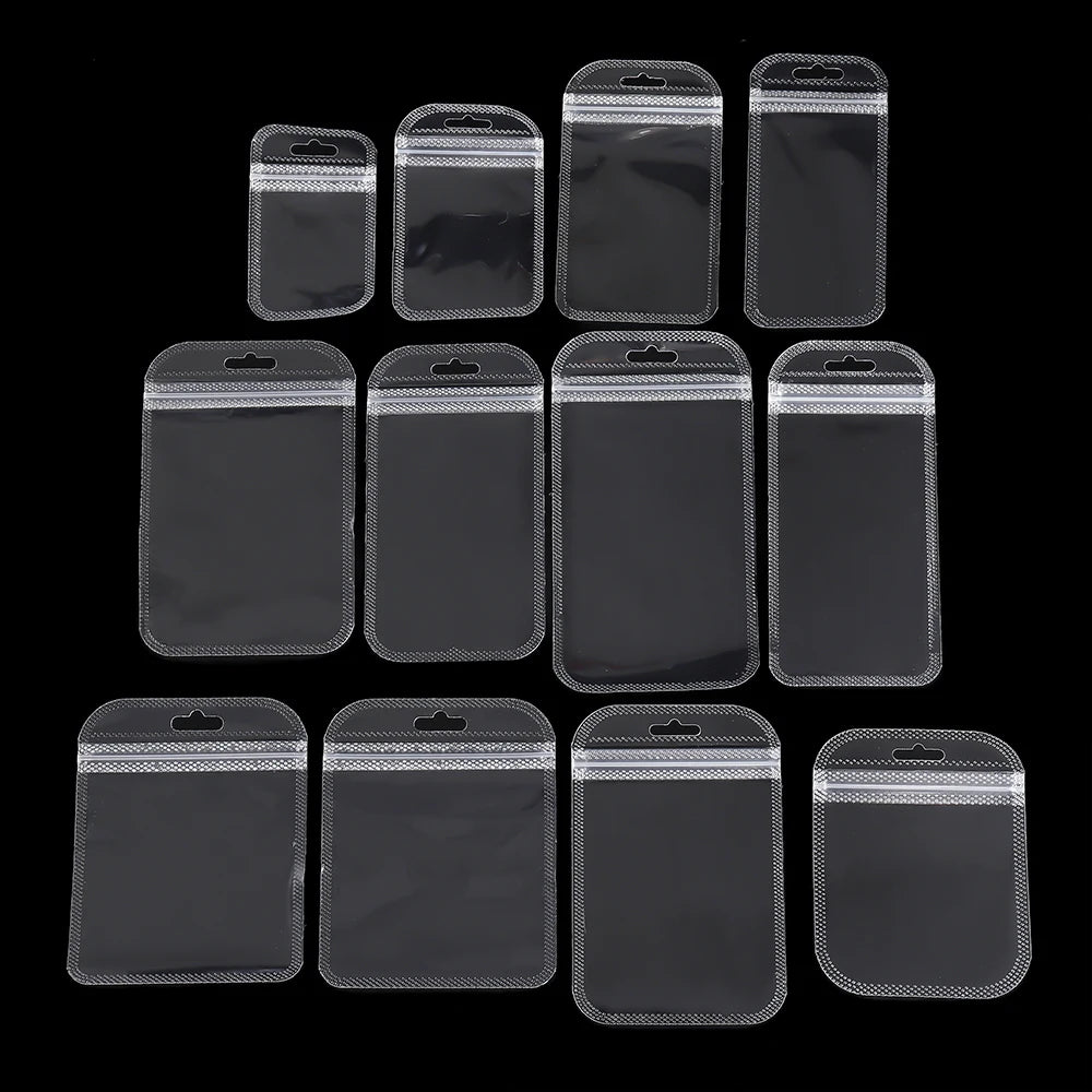 50pcs/Lot Plastic DIY Jewelry Package Bags Transparent Anti-Oxidation Organizer Display Necklace Storage Self Sealing Pouches