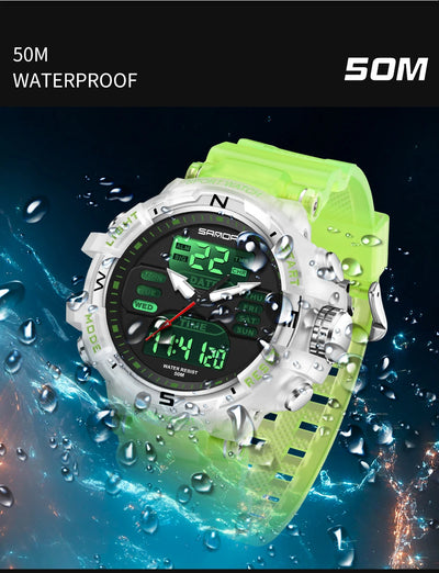 SANDA Chic Libra watch Exercise Trendy Waterproof Electronic Watch Best-Selling Handsome Cool Man Watch Military multifunctional