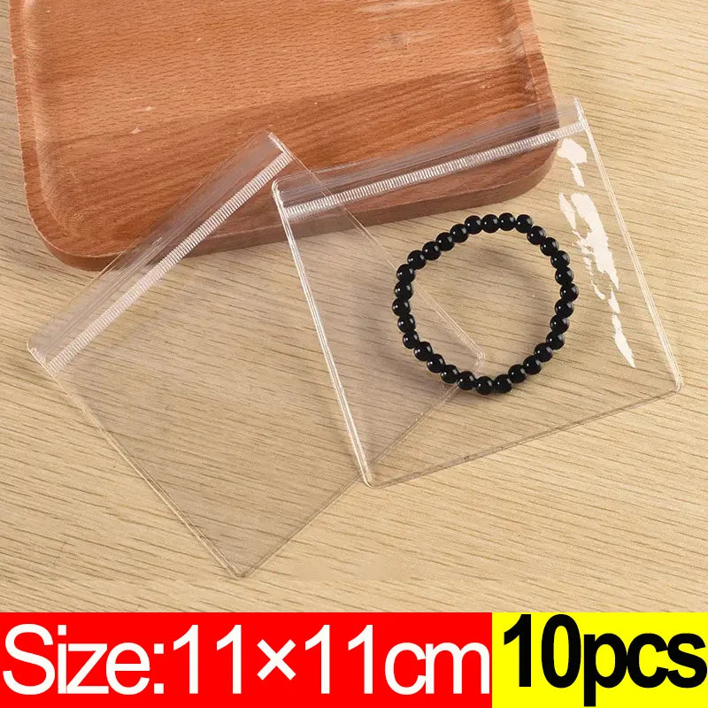 10Pcs Transparent PVC Jewelry Organizer Package Bags Clear Anti-Oxidation Bag Earring Necklace Storage Holder Self Sealing Pouch