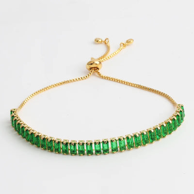 Green CZ Choker Tennis Chain Necklace For Women Luxury AAA+ Cubic Zircon Short Iced Out Hip Pop Neck Accessories Jewelry