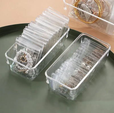 Transparent PVC Jewelry Organizer Package Bags Clear Anti-Oxidation Bag Earring Necklace Storage Holder Self Sealing Pouch