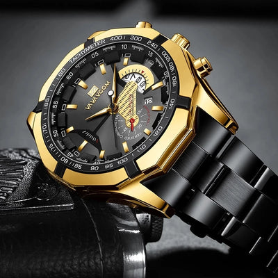 Waterproof quartz 238 men's watch, black sports watch, luxurious and fashionable, top brand, casual, travel, best-selling, 2024