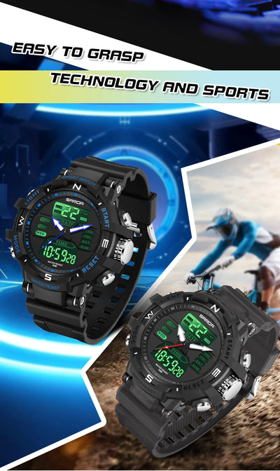 SANDA Chic Libra watch Exercise Trendy Waterproof Electronic Watch Best-Selling Handsome Cool Man Watch Military multifunctional